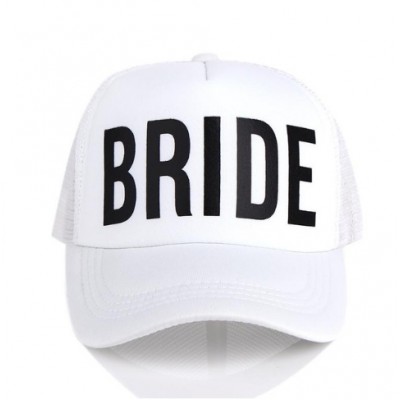 Trucker Cap Hat - Bride to Be White with Black Writing 
